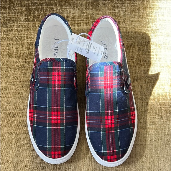 NWT J.Crew Plaid Slip-On Sneakers - Picture 1 of 9